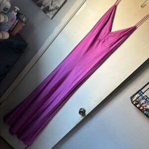 Fashion Nova Pink Maxi Dress with Plunging V-Neckline